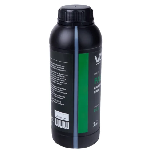 Активна піна VOIN FastFoam 1 л pH10 — боковий ракурс пляшки концентрату для безконтактного миття