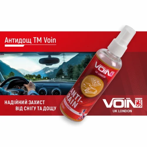 Антидощ VOIN для скла авто — інфографіка із захистом від дощу та снігу