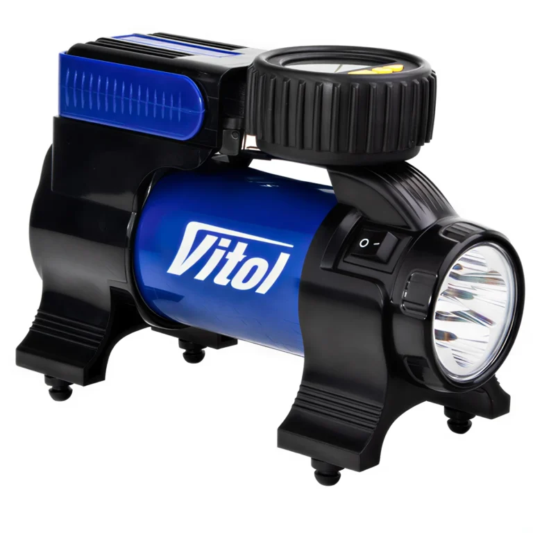 Компресор автомобільний Vitol K-22 100 PSI 37 л хв з автостопом і LED ліхтарем