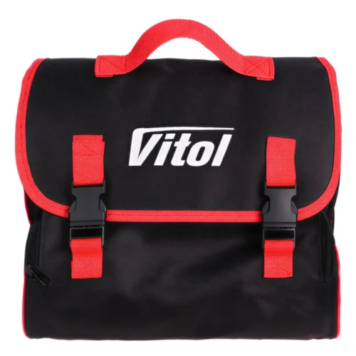 Чорна сумка VITOL з червоною окантовкою для зберігання та перенесення компресора K-55