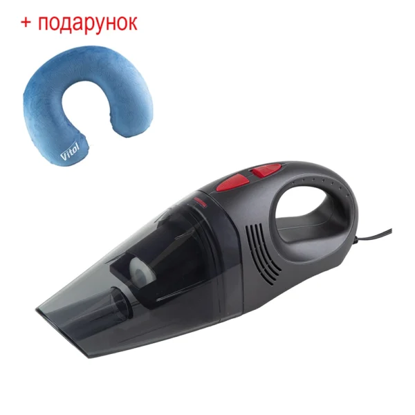 Автопилосос VOIN V-30 100 Вт для сухого і вологого прибирання з прозорим контейнером, у комплекті сумка та подарунок ортопедична подушка під шию