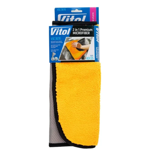 Авторушник мікрофібра VITOL VSC 3676 40×35 см у фірмовій упаковці