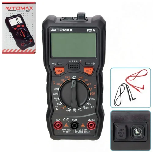 Мультиметр цифровий Avtomax P21A — DCV/ACV, тестування діодів і транзисторів