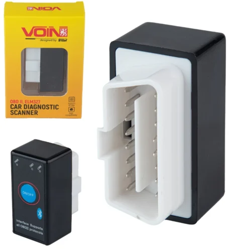 Автомобільний діагностичний сканер VOIN ELM-32715 OBD II ELM327 v1.5 — комплект та розʼєм адаптера