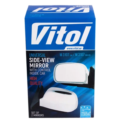 Дзеркало бічне Vitol ЗБ-3107П хром з LED-повторювачем — заводська упаковка комплекту
