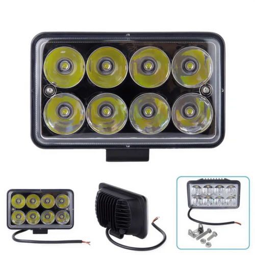 Фара робоча Pulso WLP-24S4 LED 24W 6000K IP68 — загальний вигляд, передня, задня частина та комплект кріплення