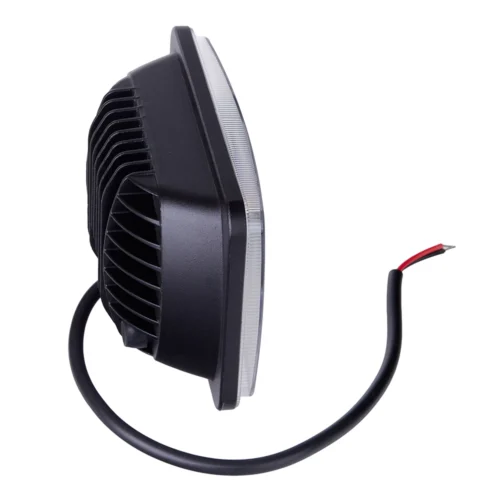 Фара робоча Pulso WLP-24S4 LED 24W — вигляд збоку з кабелем підключення та алюмінієвим радіатором охолодження