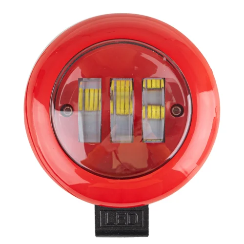 Фара робочого світла Pulso WLP-30A RD SPOT 30W 9–36V 6000K — фронтальний вигляд LED-фари з трьома лінзами