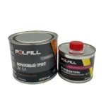 Ґрунт акриловий 2K Polfill ECO 5:1 сірий 0.48 л + затверджувач