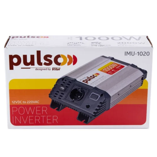 Інвертор напруги PULSO IMU-1020 12V→220V 1000W — заводська упаковка товару
