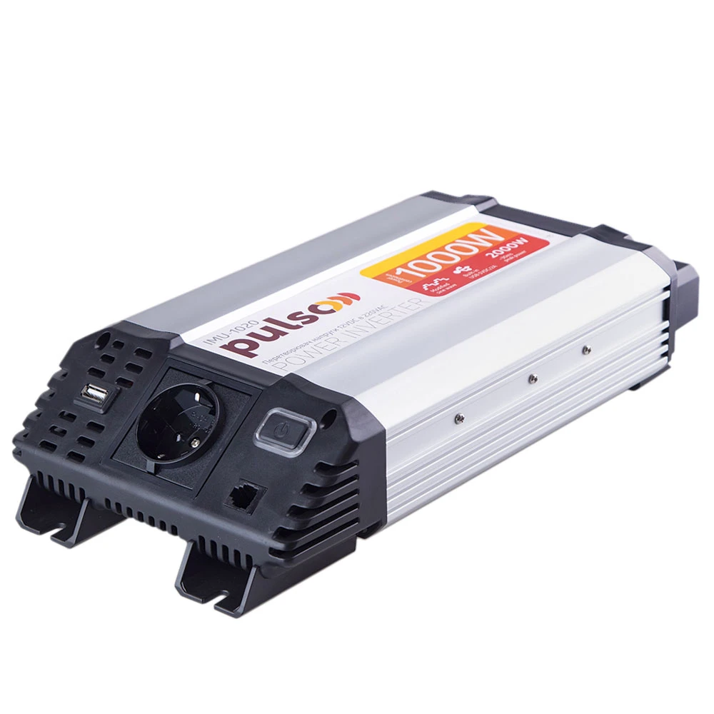 Інвертор PULSO IMU-1020 12V→220V 1000W — загальний вигляд Інвертор напруги PULSO IMU-1020 12V→220V 1000W з модифікованою синусоїдою — загальний вигляд пристрою