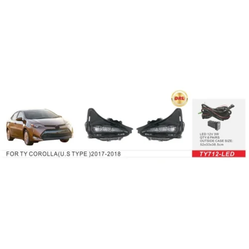 Фари додаткові LED DRL DLAA TY-712L для Toyota Corolla 2017–2019 U.S. Type - Зображення 2