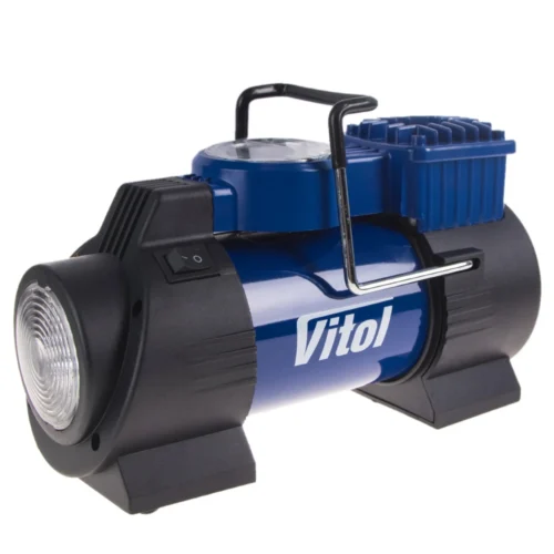 Компресор автомобільний Vitol K-60 40 л/хв 150 PSI — вигляд спереду під кутом