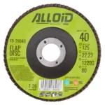 Лицьова сторона круга пелюсткового торцевого Alloid FD-29040 T29 125 мм P40 з маркуванням