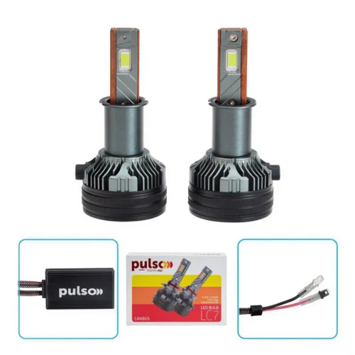 Лампи PULSO LC7 H3 LED CSP 20000Lm 6000K 9-30V — комплект світлодіодних автоламп з модулем CANBUS