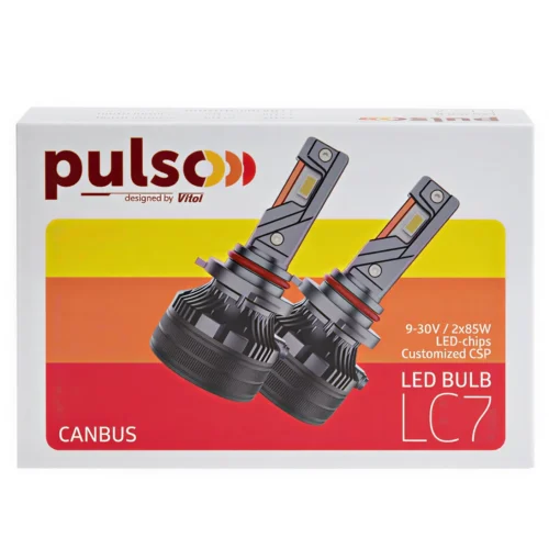 Упаковка ламп PULSO LC7 H3 LED CSP 20000Lm 6000K 9-30V з технічними характеристиками