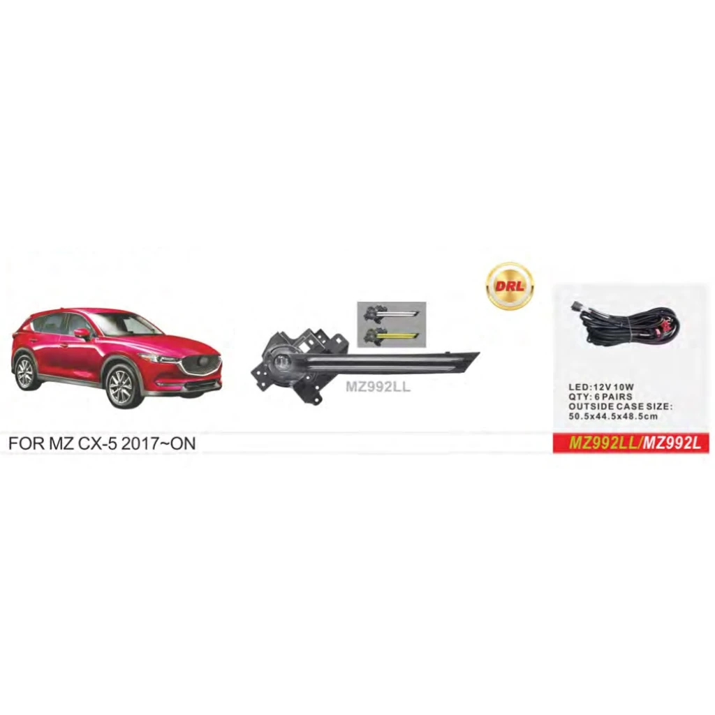LED фари DLAA MZ-992LL Mazda CX-5 2018+ DRL FOG 12V 10W Додаткові LED фари DLAA MZ-992LL для Mazda CX-5 2018+ з функціями DRL і FOG 12V 10W