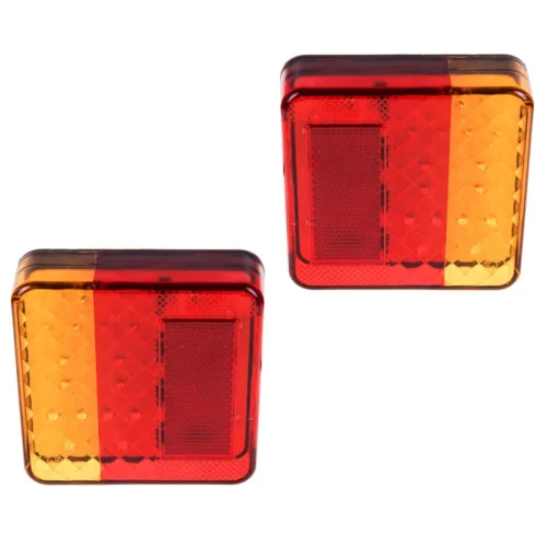 Задній світлодіодний ліхтар Pulso BL-64914-L/R, 12–24 В, 100×100 мм, 20+16 LED, червоні та жовті секції
