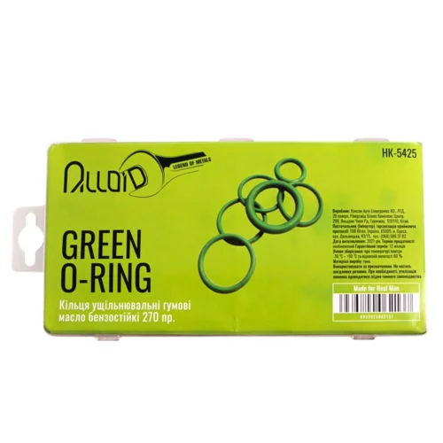 Упаковка набору гумових кілець Alloid НК-5425 Green O-Ring