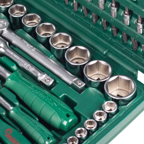 Торцеві головки Hans TK-108 1/4"DR 4-14 мм і 1/2"DR 10-32 мм у кейсі крупним планом