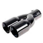 Насадка на глушник Vitol НГ-0128-BK подвійна чорна, вхід 64 мм, 2×76 мм, 244 мм