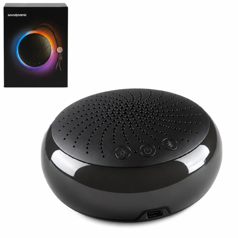 Портативна bluetooth-колонка Soundynamic VB-2002 8 Вт з LED-підсвічуванням — загальний вигляд чорної колонки
