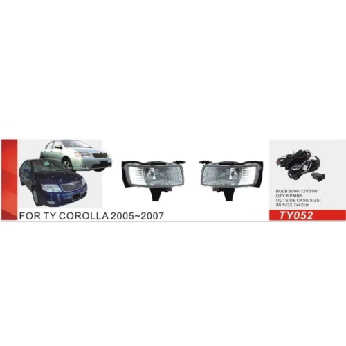 Протитуманні фари DLAA TY-052 для Toyota Corolla 2004–2007, 9006 12 В 55 Вт — комплект із двох фар