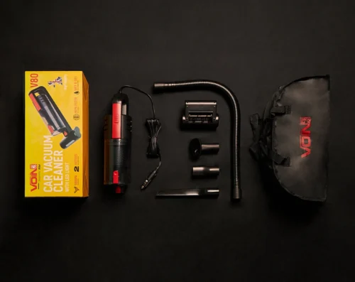 Повний комплект пилососа VOIN V-80 коробка пилосос насадки гнучкий шланг кабель сумка для зберігання