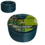 Шланг садовий армований Alloid Emerald Dragonfly 3/4" 20 м, 3-шаровий — комплект у бухті з етикеткою