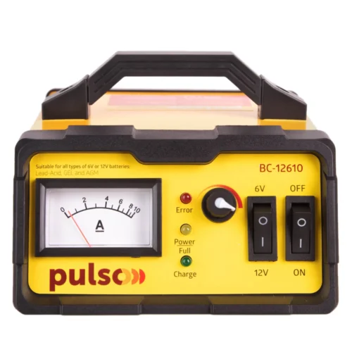 Зарядний пристрій PULSO BC-12610 6/12 В, 0–10 А, 5–120 А·год — загальний вигляд