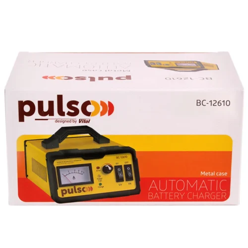 Зарядний пристрій PULSO BC-12610 6/12 В, 0–10 А — оригінальна упаковка