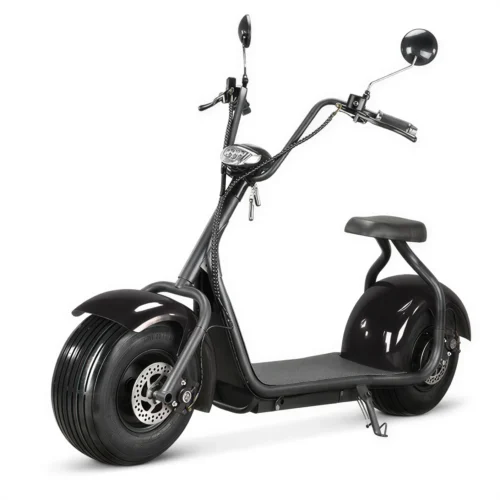 Електроскутер Citycoco 1500W 60V 12Ah чорний електричний скутер з сидінням