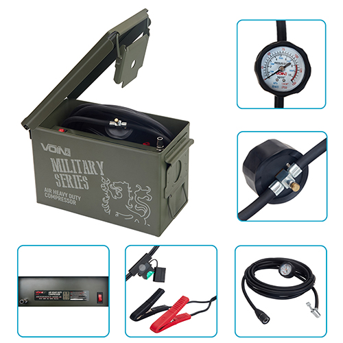 Компресор автомобільний VOIN VM-070 MILITARY SERIES 90 л/хв, 150 PSI