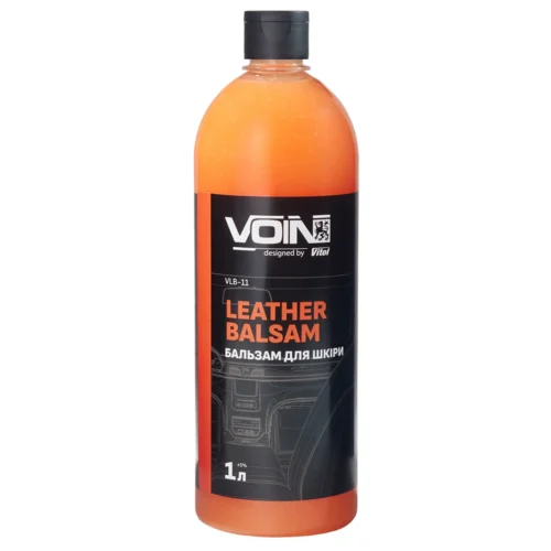 Бальзам для шкіри VOIN LeatherBalsam 1 л — фронтальний вигляд флакона засобу для догляду за салоном авто