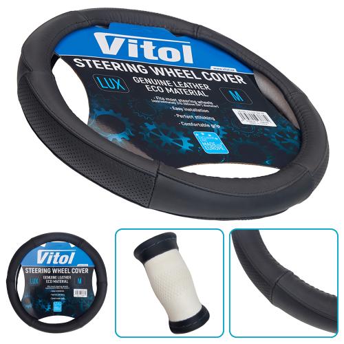 Чохол на кермо Vitol VLOD-CL102 BK M екошкіра чорний