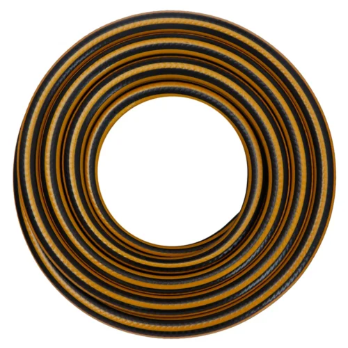 Армований шланг Alloid Pro Honey Bee WH-67656 3/4″ 20 м — чорно-жовта бухта без етикетки, вигляд зверху