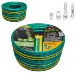 Шланг садовий армований Alloid Pro Jade Caterpillar 3/4", 4 шари, 20 м — комплект із конектором, розпилювачем та адаптером