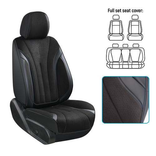 Чохли на сидіння VOIN V-8907 екошкіра чорні комплект 8 шт