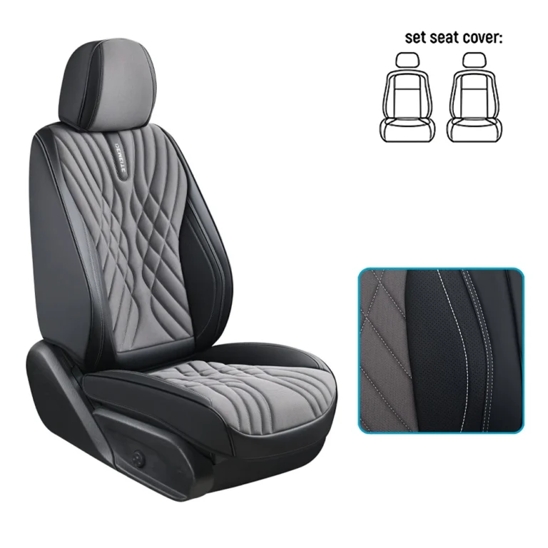 Чохли на передні сидіння VOIN V-8863 екошкіра сіро-чорні