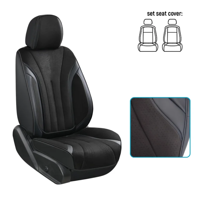 Автомобільні чохли VOIN V-8907 з екошкіри чорні для передніх сидінь комплект