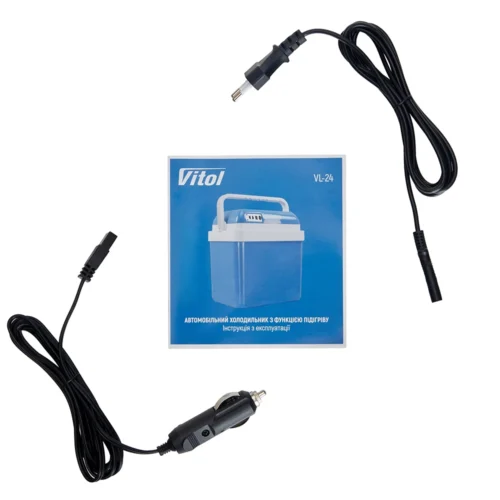 Комплектація автохолодильника VL-24 кабелі 12V і 220V інструкція