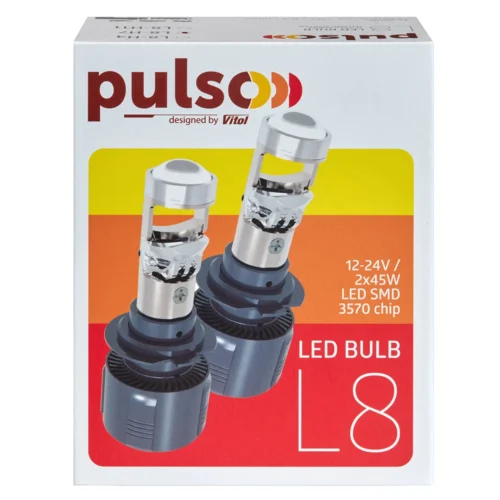 Лампи LED PULSO L8 H11 CSP 3570 10800Lm 6500K 12-24V 2x45W - Зображення 3