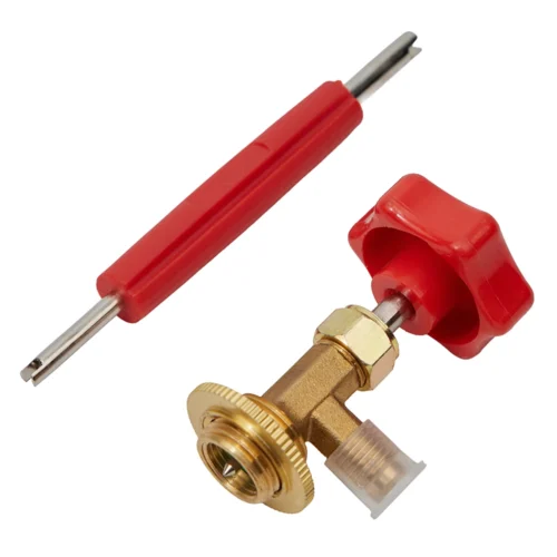Сервісний вентиль для заправки автокондиціонера R134a з ключем для ніпеля