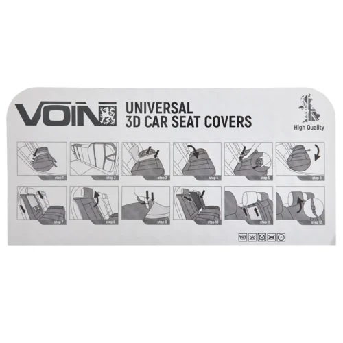 Набір чохлів VOIN V-8863 Front екошкіра чорні - Зображення 7