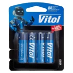 Батарейки лужні Vitol V21021 AA (LR06) 1.5V — набір із 4 шт. у блістерній упаковці