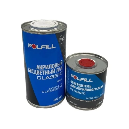 Автомобільний лак Polfill Classik 2K HS безбарвний 0.5 л з затверджувачем