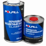 Автомобільний безбарвний лак Polfill Classik 2K HS 2:1 0,5 л з затверджувачем — комплект для лакофарбових робіт
