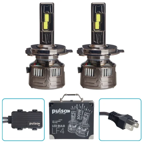 Комплект LED ламп PULSO LF4 H4 Flip Chip 12V 300W 100000Lm 6000K з драйверами та упаковкою