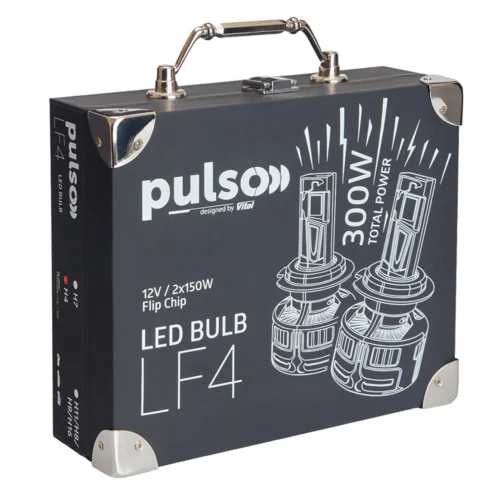 Фірмова упаковка LED ламп PULSO LF4 H4 Flip Chip 12V 300W 100000Lm 6000K