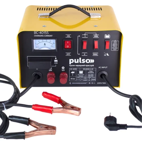 Пуско-зарядний пристрій PULSO BC-40155 12/24 В, 45 А, 100 А — загальний вигляд і основні елементи